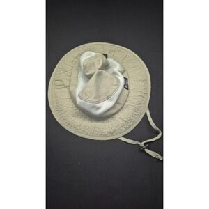 Dorfman Pacific Headwear tan white mesh outdoor fishing hat/cap men